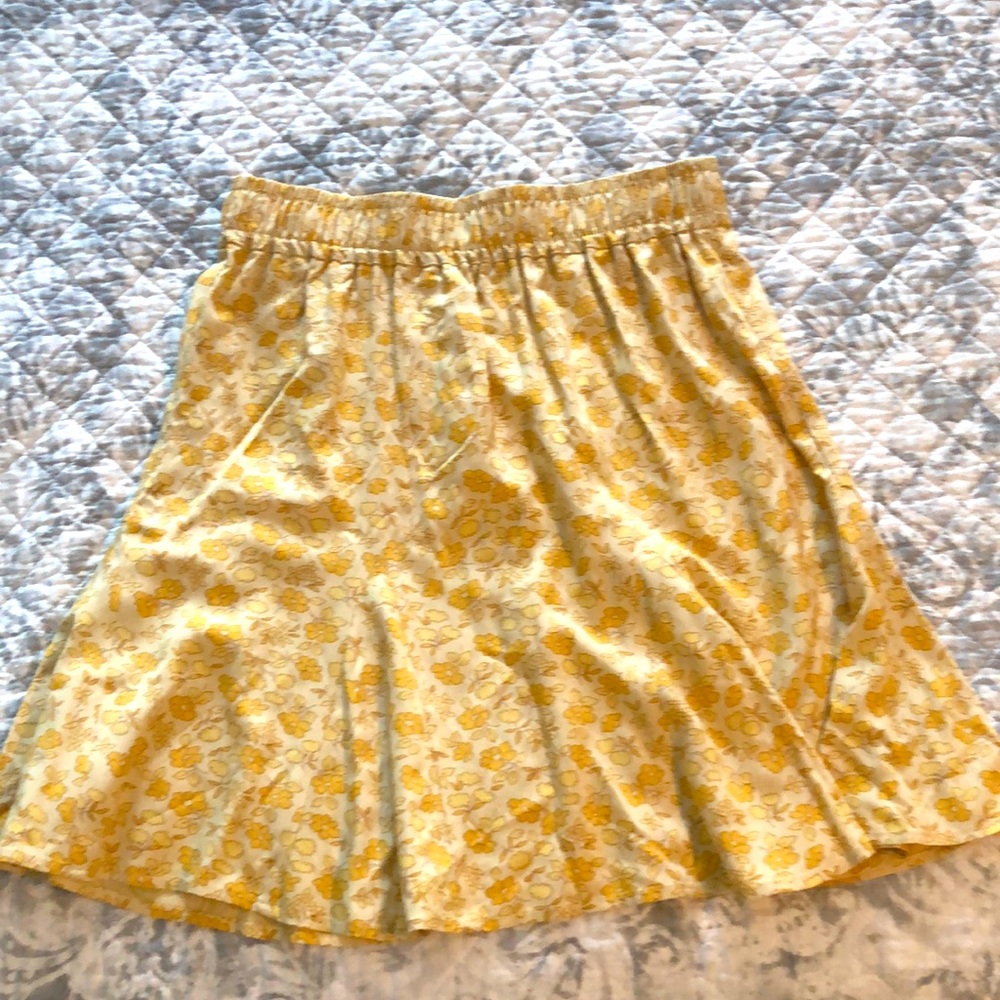 NWT madewell yellow flower skirt!